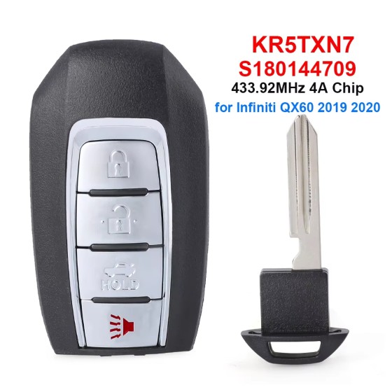 Infiniti QX60 4 Button Smart Key 2019-2022 For S180144709 KR5TXN7 | Aftermarket